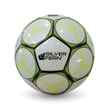 Soccer ball with Silver Fern logo on a white background