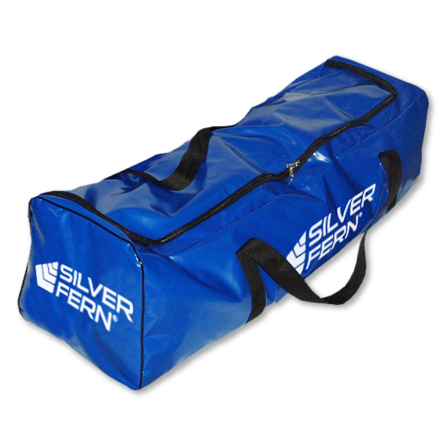 Silver Fern blue PVC gear bag size extra large, white background, product showcase