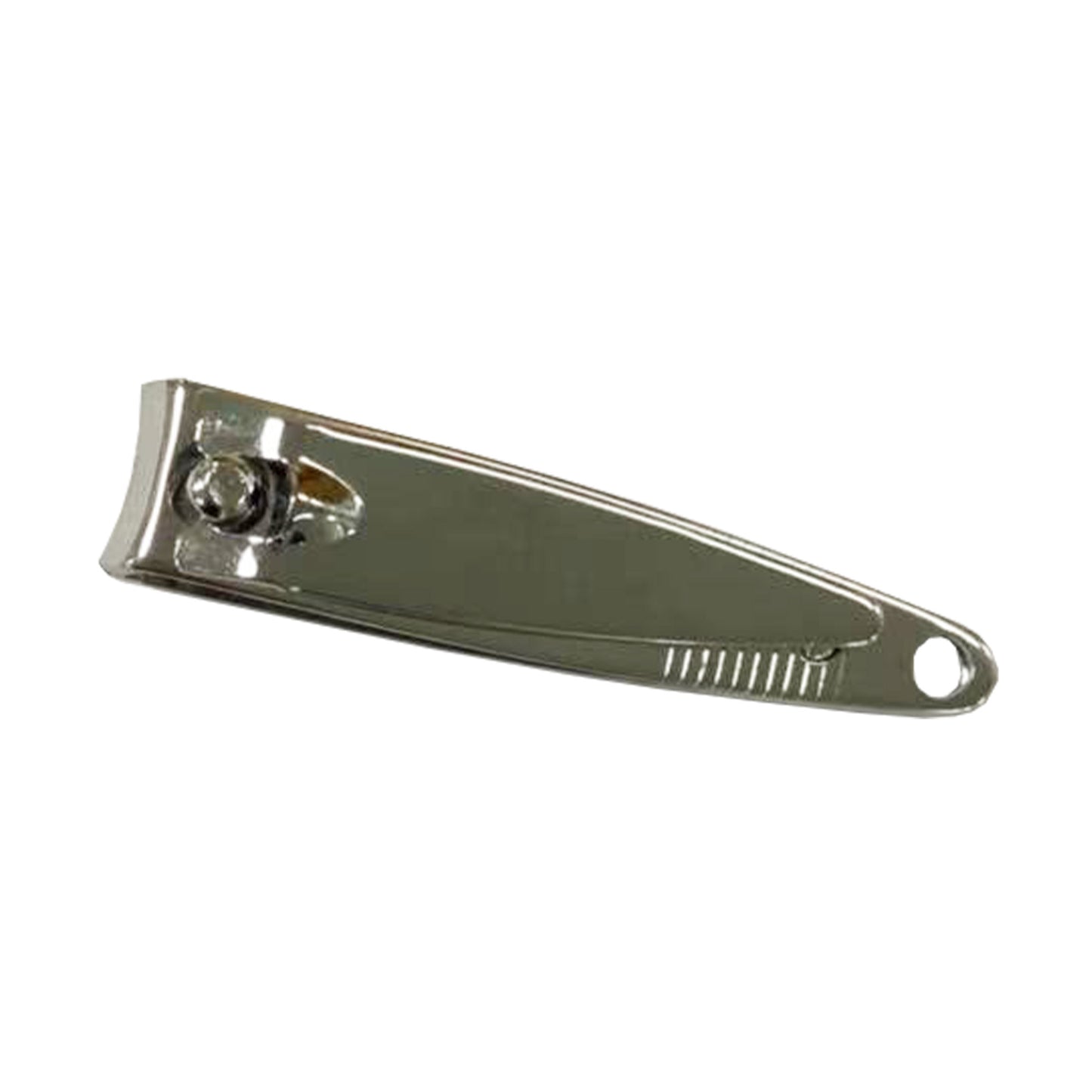 Metallic nail clipper on a white background
