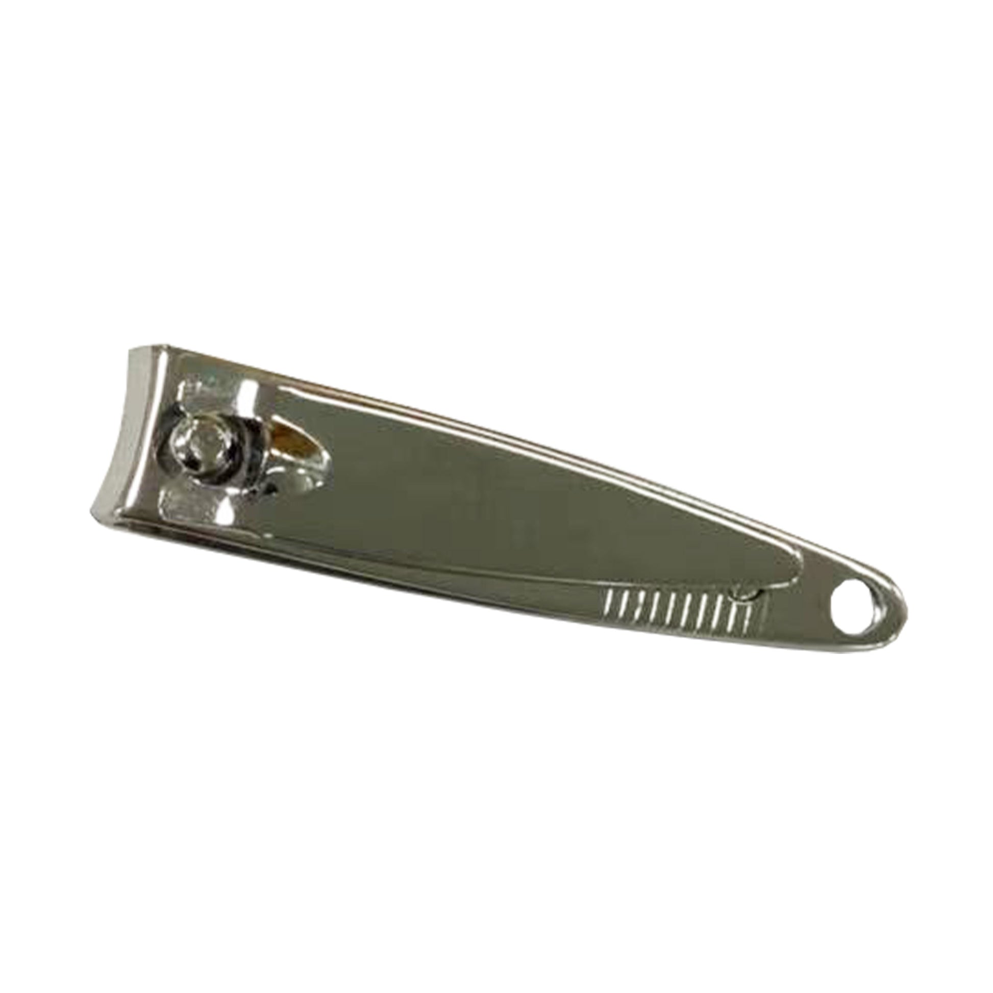Metallic nail clipper on a white background