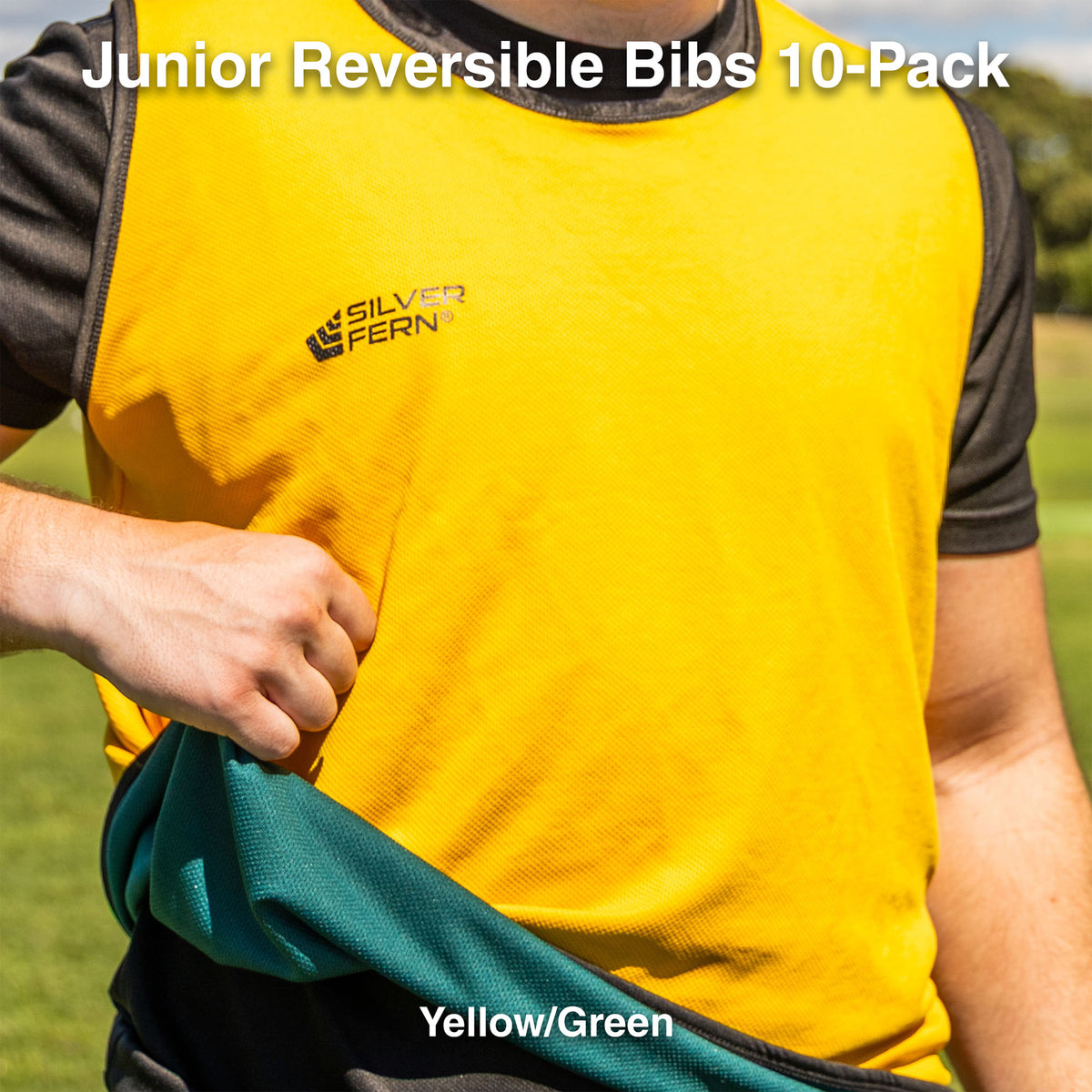 NSW Junior Reversible Bib - 10-Pack (Yellow/Green)