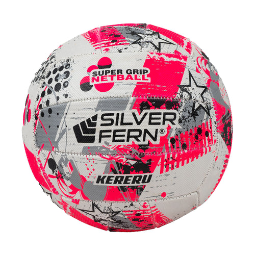 Silver Fern Kereru Netball Size 5 Pink and White