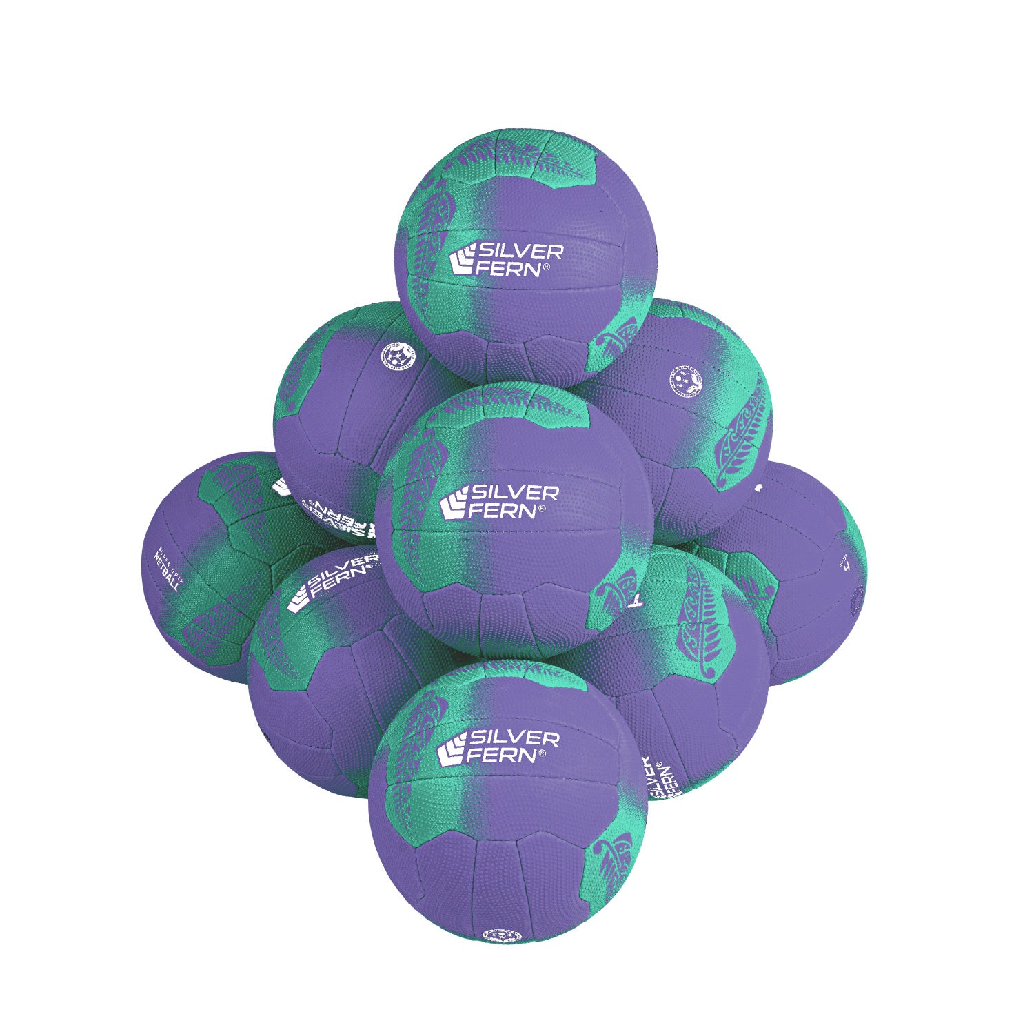 10 Ball Pack Netball Tui Purple Size 4 (Clearance)
