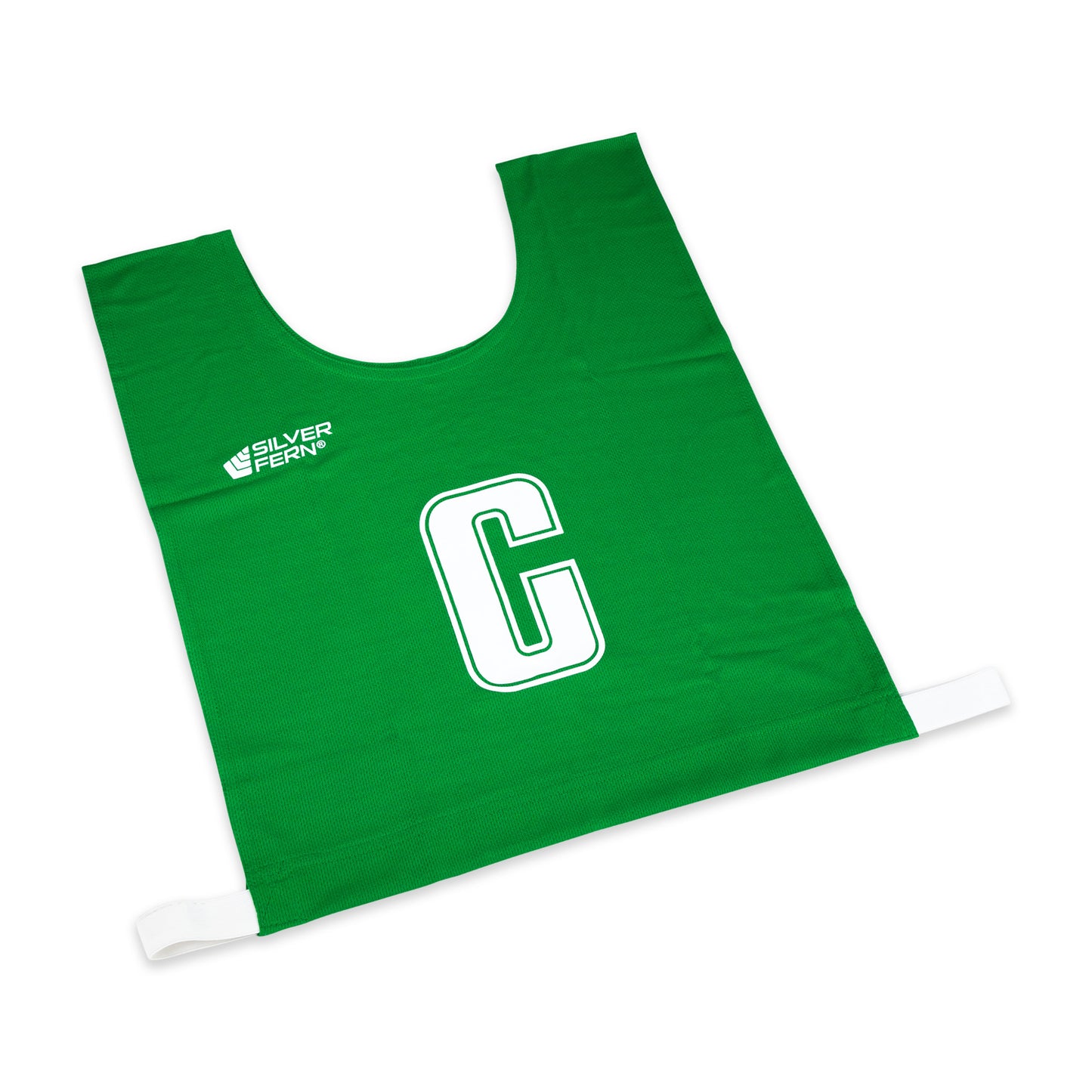 Netball Bib Set 6 A Side Green White Background