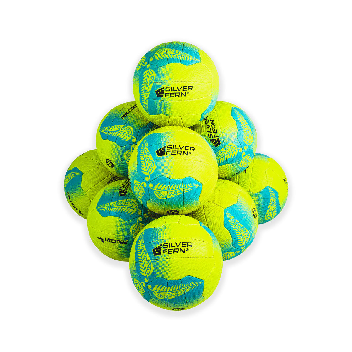 10 Ball Pack Falcon Premium Trainer Yellow/Blue Size 5 – Silver Fern