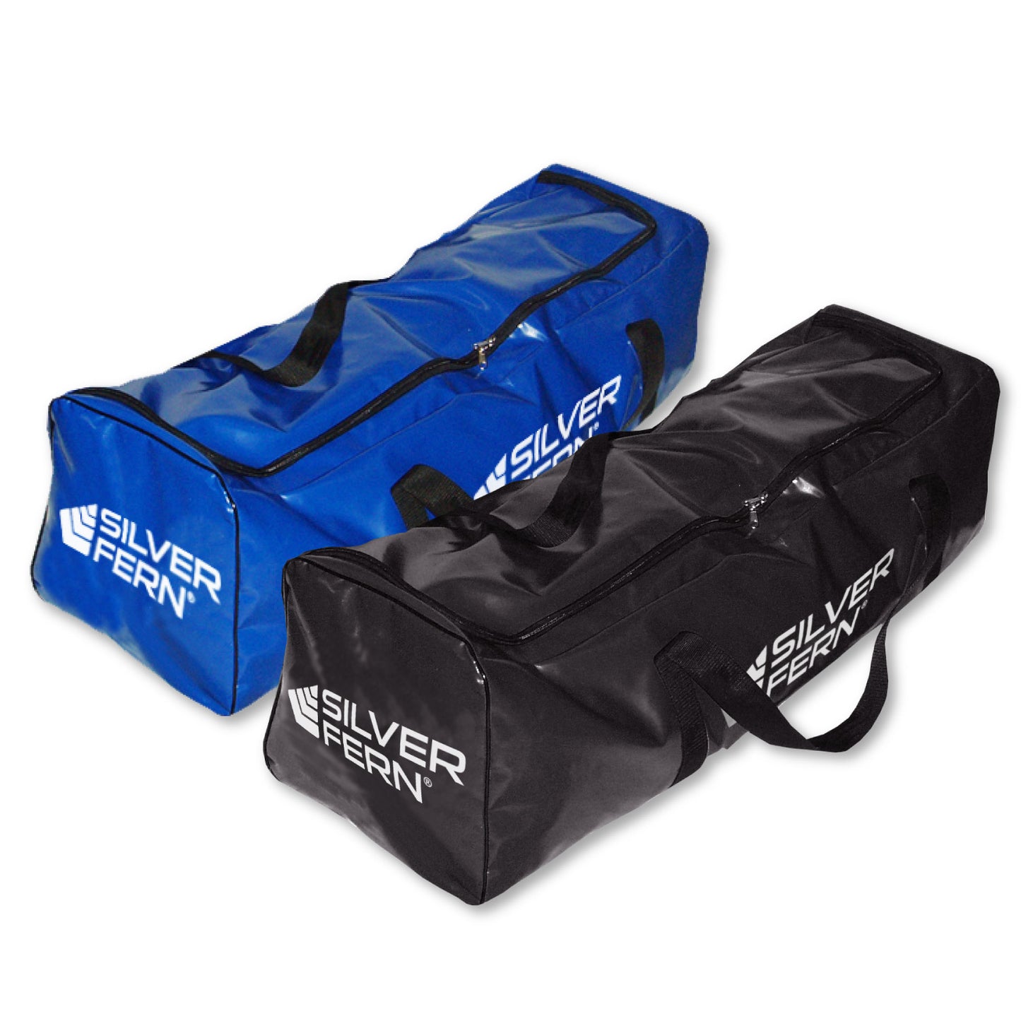 Silver Fern PVC Gear Bag Extra Large, black and blue variations, white background