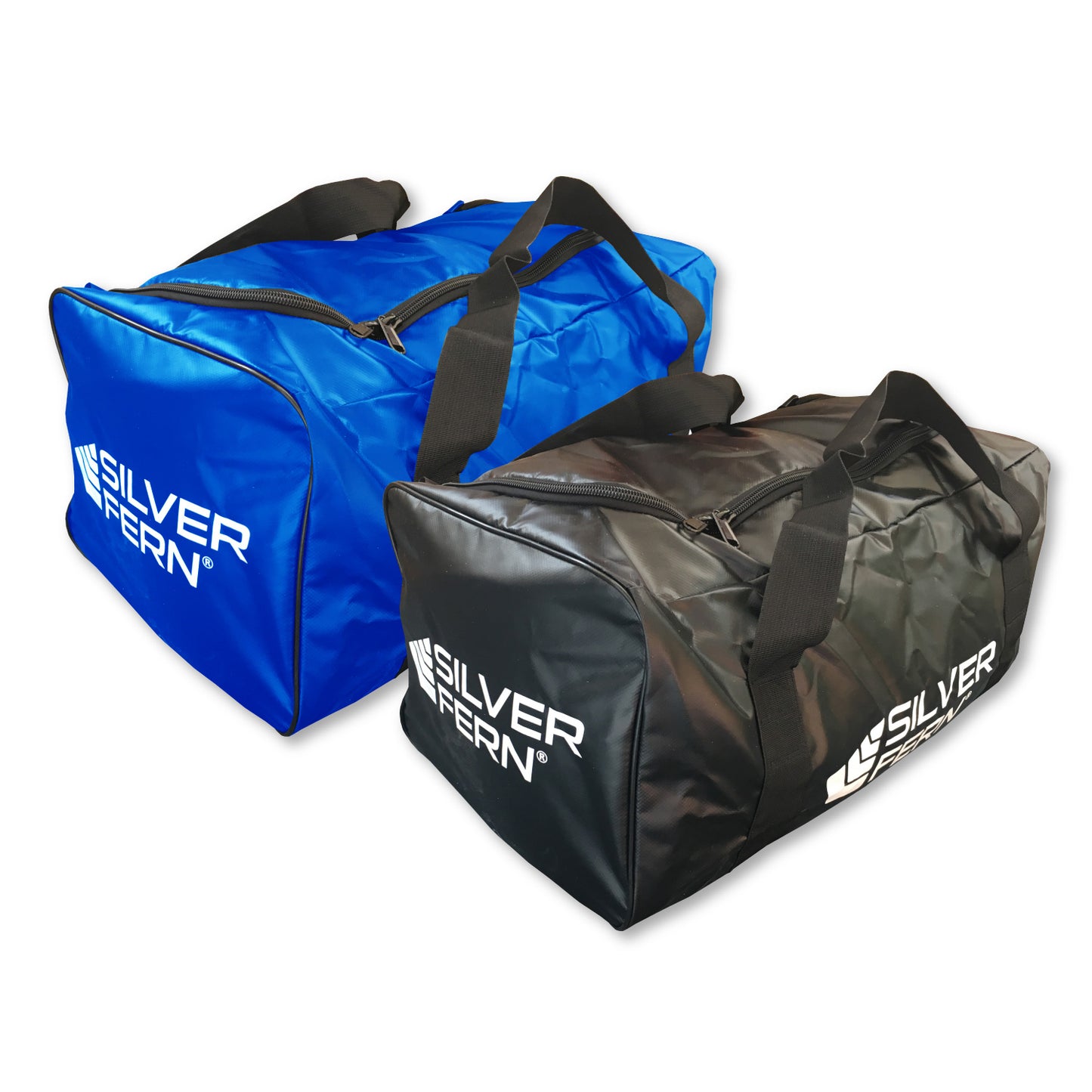 Silver Fern PVC gear bag size medium both colours side by side, white background, product showcase