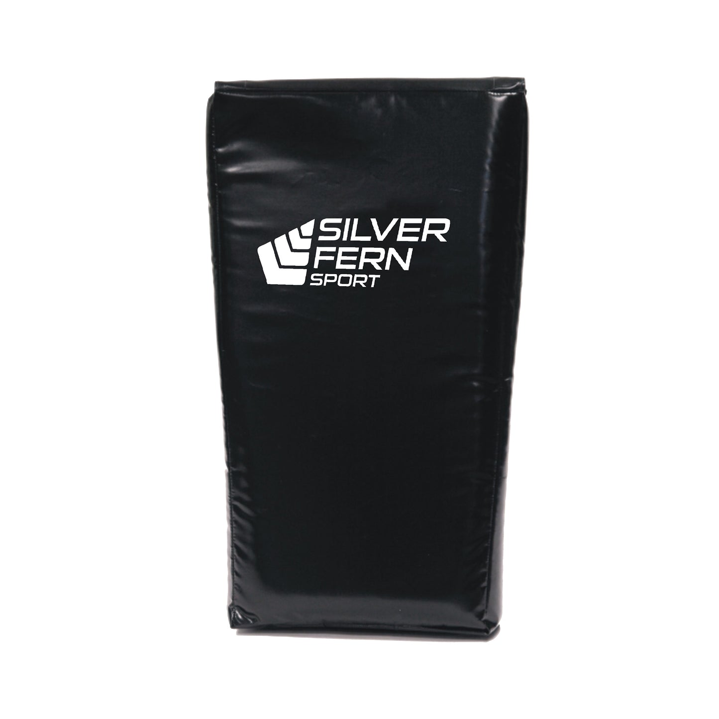 Silver Fern Black Rugby Hit Shield Flat Standard. White Background