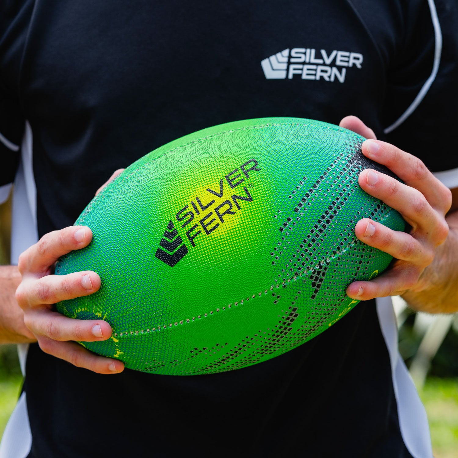 Silver Fern Rugby Trainer Ball Astro Size 4, lifestyle shot