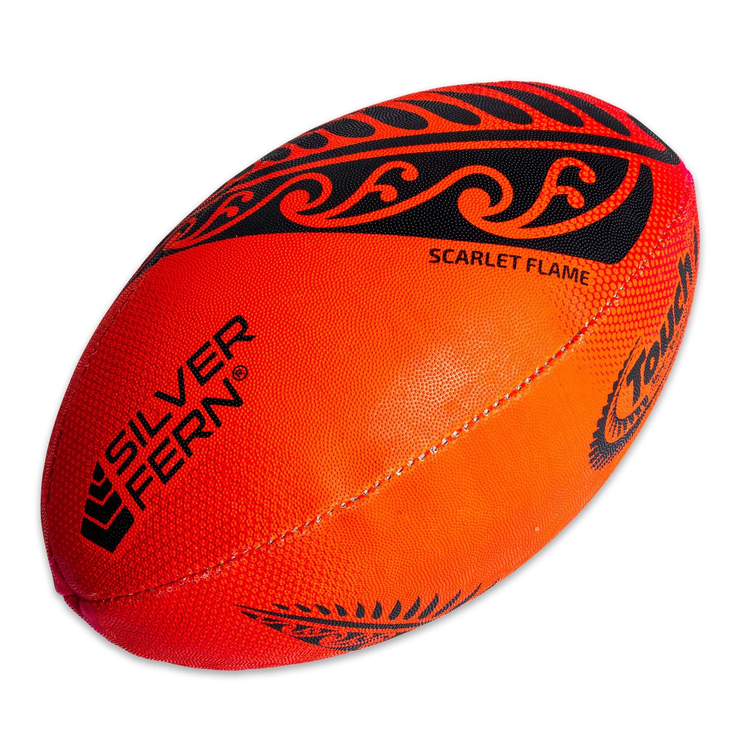 Scarlett Flame Red Touch Rugby Ball white background