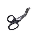 Pair of black-handled scissors on a white background