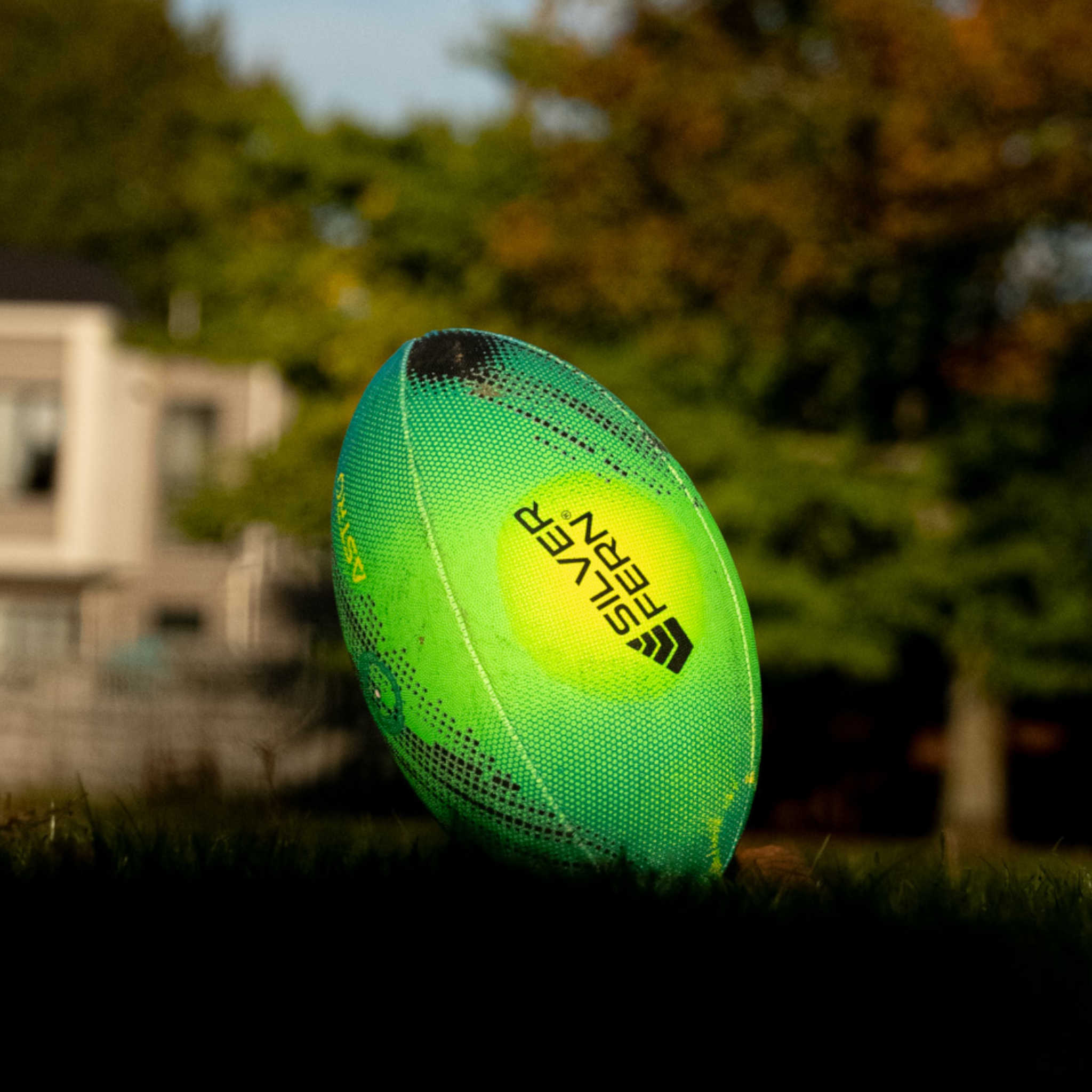 Silver Fern, Size 4, Rugby Trainer Ball, Astro, Green, Lifestyle.